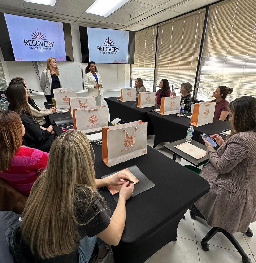 Harlenne teaching a laser removal class